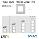 Plaque METALLUM matrice européenne 42910TCR 42920TCR 42930TCR 42940TCR Chrome