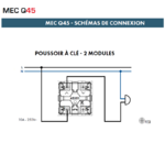 Poussoir à clé - 2 Modules Quadro 45351S-1