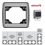 Plaque simple ou multiple sirius 70 TAI Anthracite Inox
