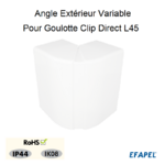 Angle extérieur variable pour goulottes L45 1126 1136 1146