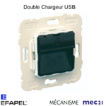 Mécanisme double chargeur USB sortie à 20° tyoe A mec 21384