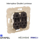 Mécanisme interrupteur double unipolaire lumineux mec 21066