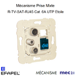 Prise mixte r tv sat rj45 cat 6a utp étoile 21547