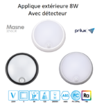 Applique extérieure avec détecteur masne sensor 8W