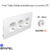 Prise de courant schuko modulaire triple inclinée 45° 6 modules Quadro 45242CBR