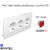Prise de courant schuko modulaire triple inclinée 45° 6 modules Quadro 45242CVM