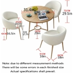 Dimensiones del conjunto de mesa redonda y sillas