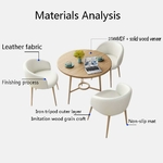 Análisis de los materiales del conjunto de mesa redonda y sillas.