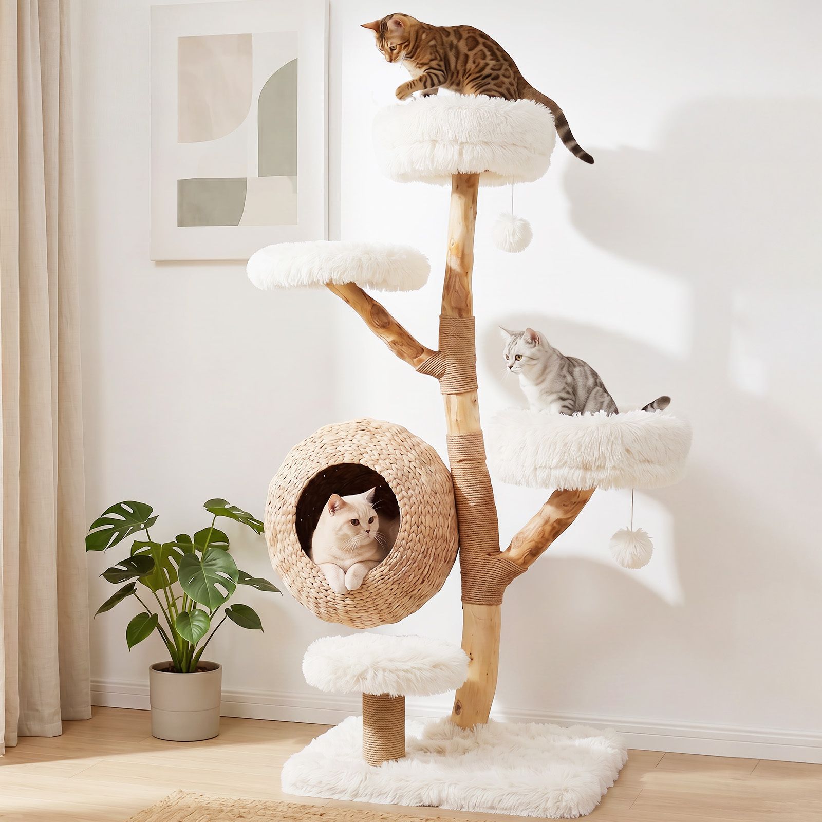 Arbre-a-Chat-en-Bois-Massif-Poirier-137-cm-Tour-pour-Chat-5-Niveaux-Niche-Tress-e-Coussins-Doux-Amov-mediaId105151231-1783395990