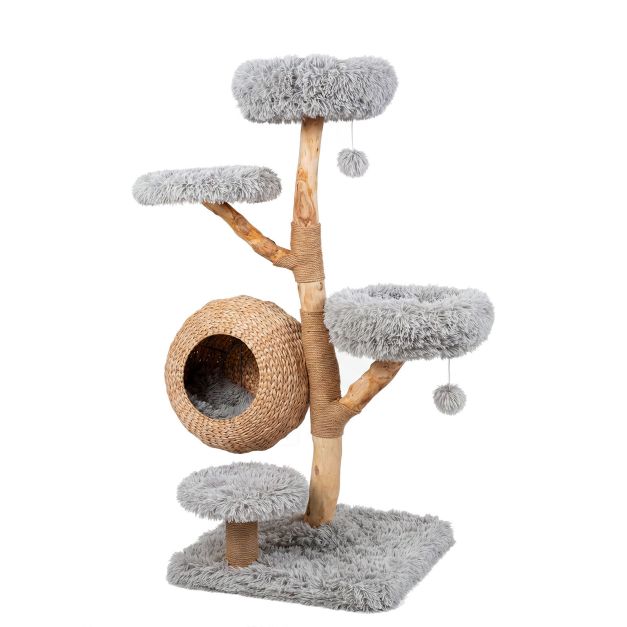 Arbre-a-Chat-en-Bois-Massif-Poirier-137-cm-Tour-pour-Chat-5-Niveaux-Niche-Tress-e-Coussins-Doux-Amov-mediaId105150860-1783395924