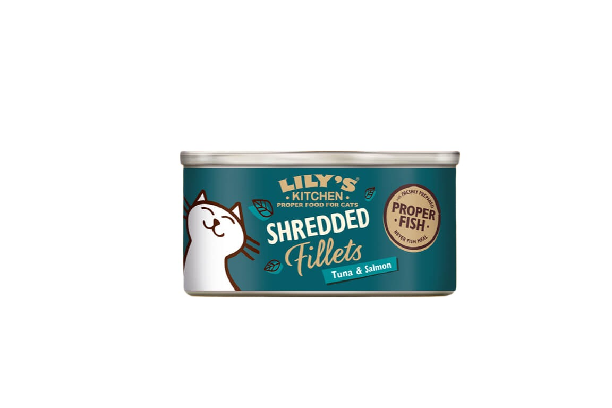 LILY\'S KITCHEN Effilochés de thon et de saumon en bouillon 70grs