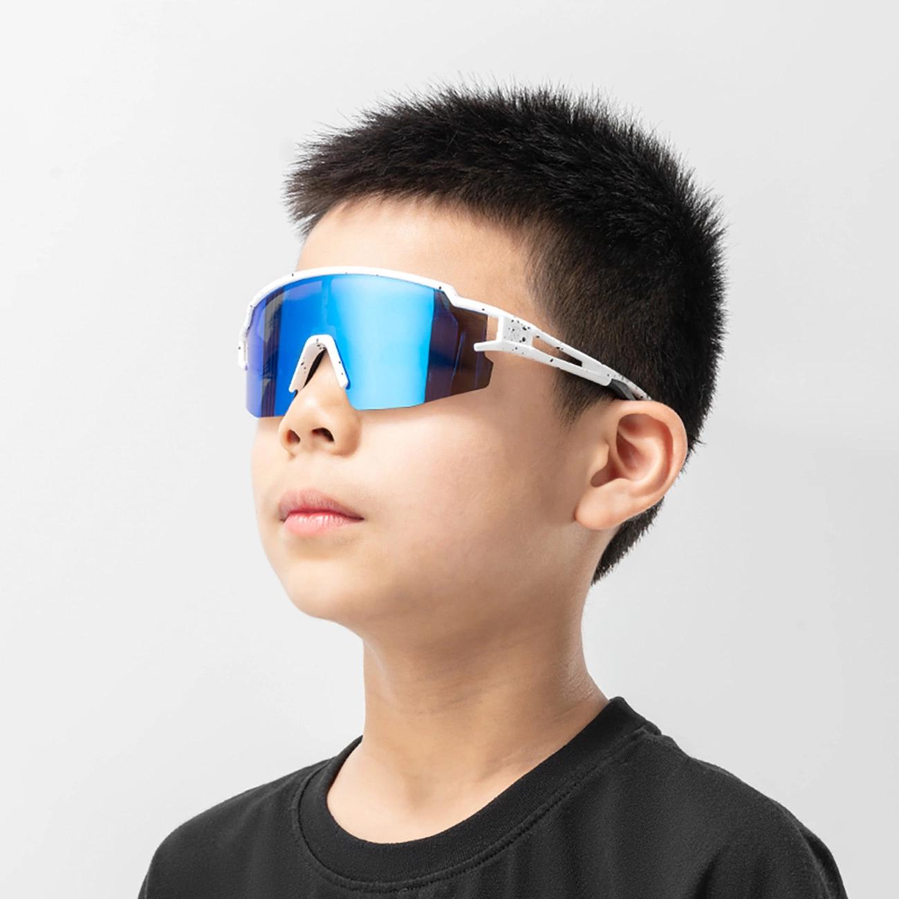 Lunettes de cyclisme pour enfants, polarisées, protection UV - Blanc
