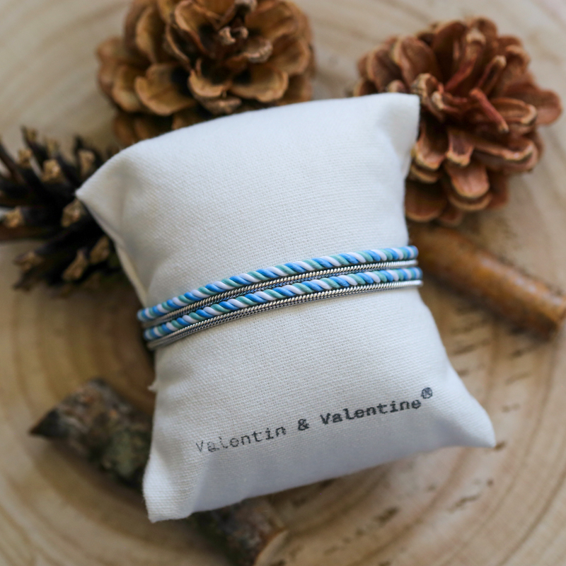 bracelet-argent-valentin-mixte:bleuvert-coussin