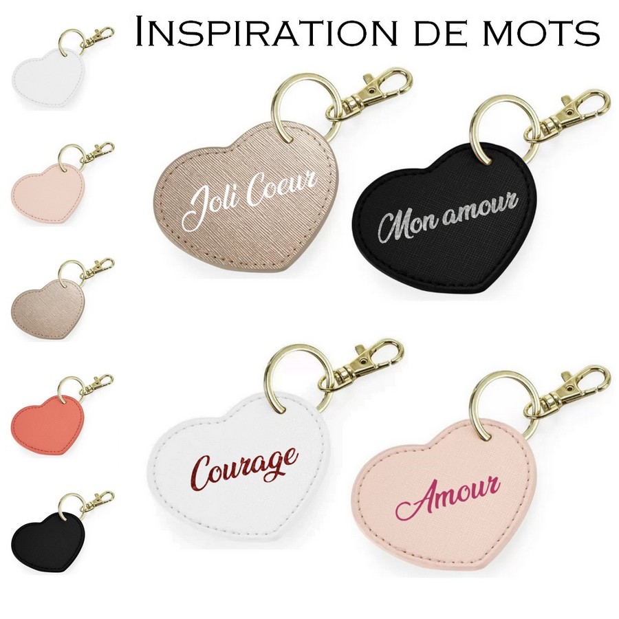 Porte-cles-en-cuir-a-personnaliser-Porte-cle-coeur-personnalisable-Accessoire-de-sac-personnalise