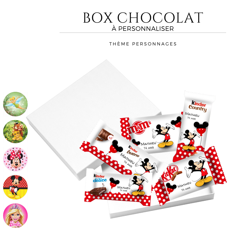 Box Chocolat Personnages