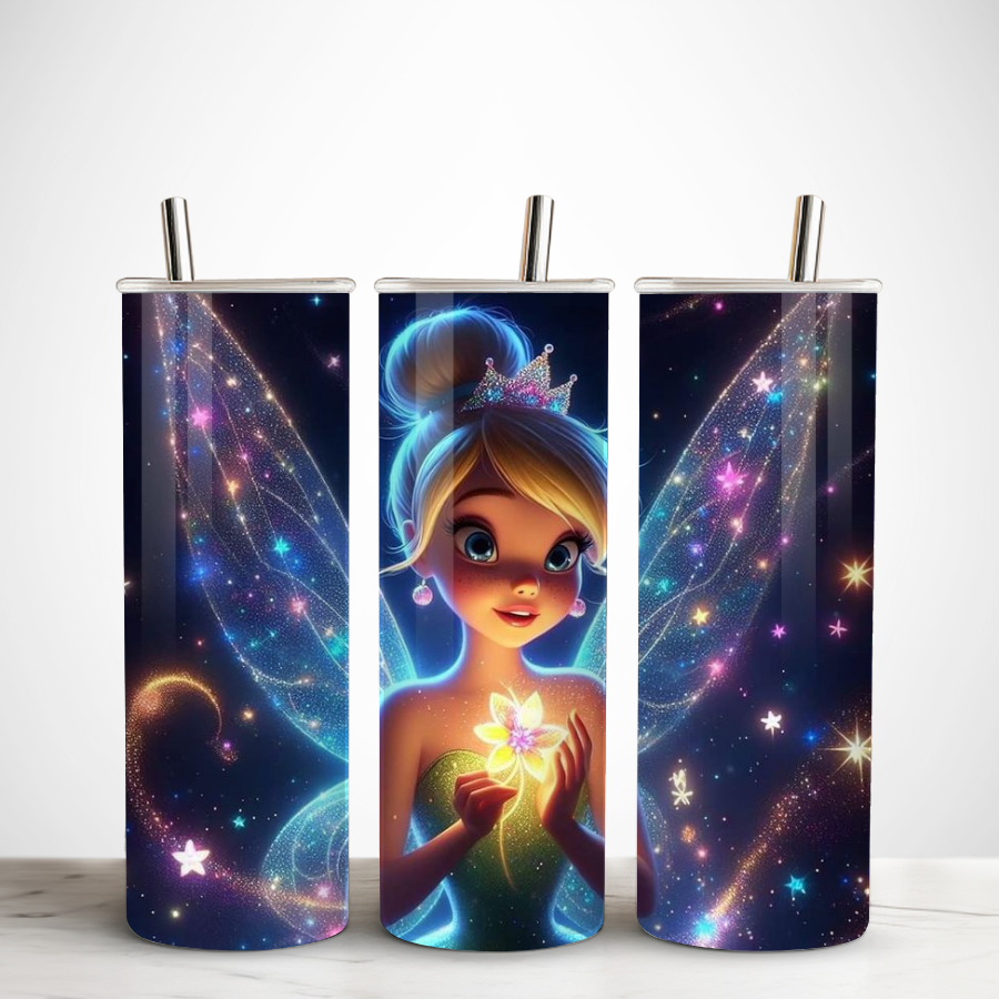 Gourde-personnalisee-fee-clochette-Gourde-avec-paille-a-personnaliser-disney-Tumbler-personnalise-peter-pan