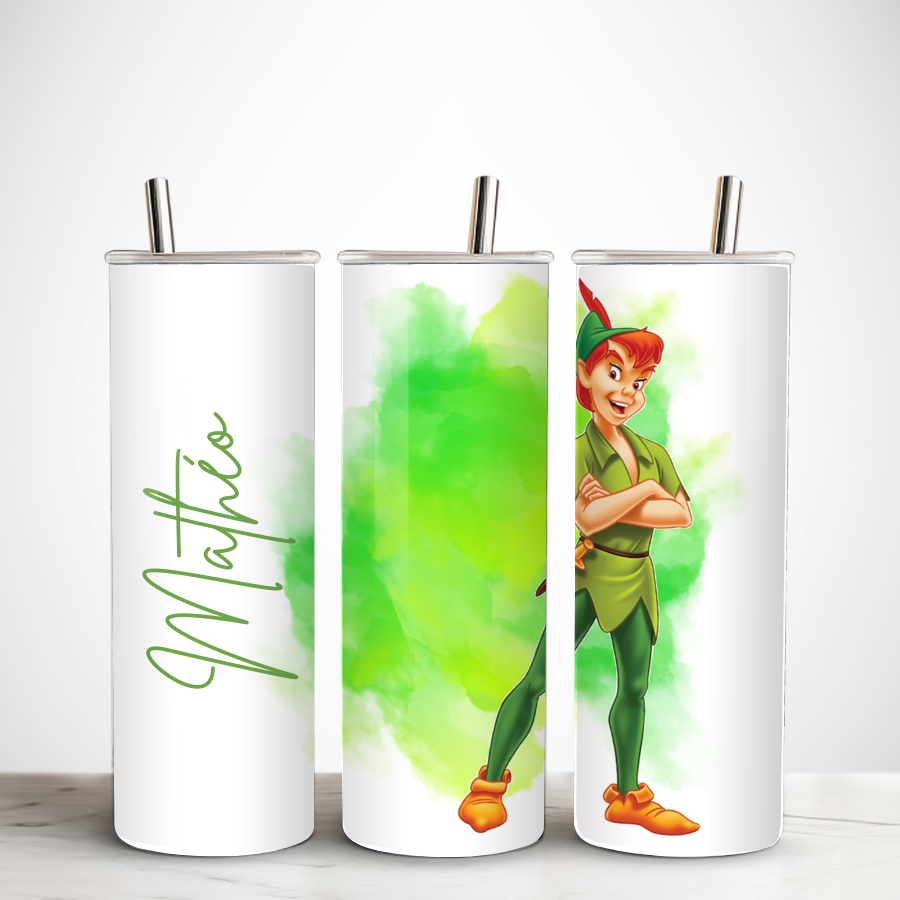 Gobelet-paille-couvercle-personnalise-peter-pan-Gourde-personnalisable-peter-pan-Tumbler-personnalise-peter-pan