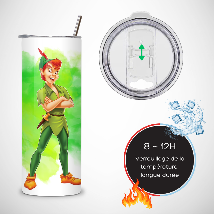 Gobelet-paille-couvercle-personnalise-peter-pan-Gourde-personnalisable-peter-pan-Tumbler-personnalise-peter-pan