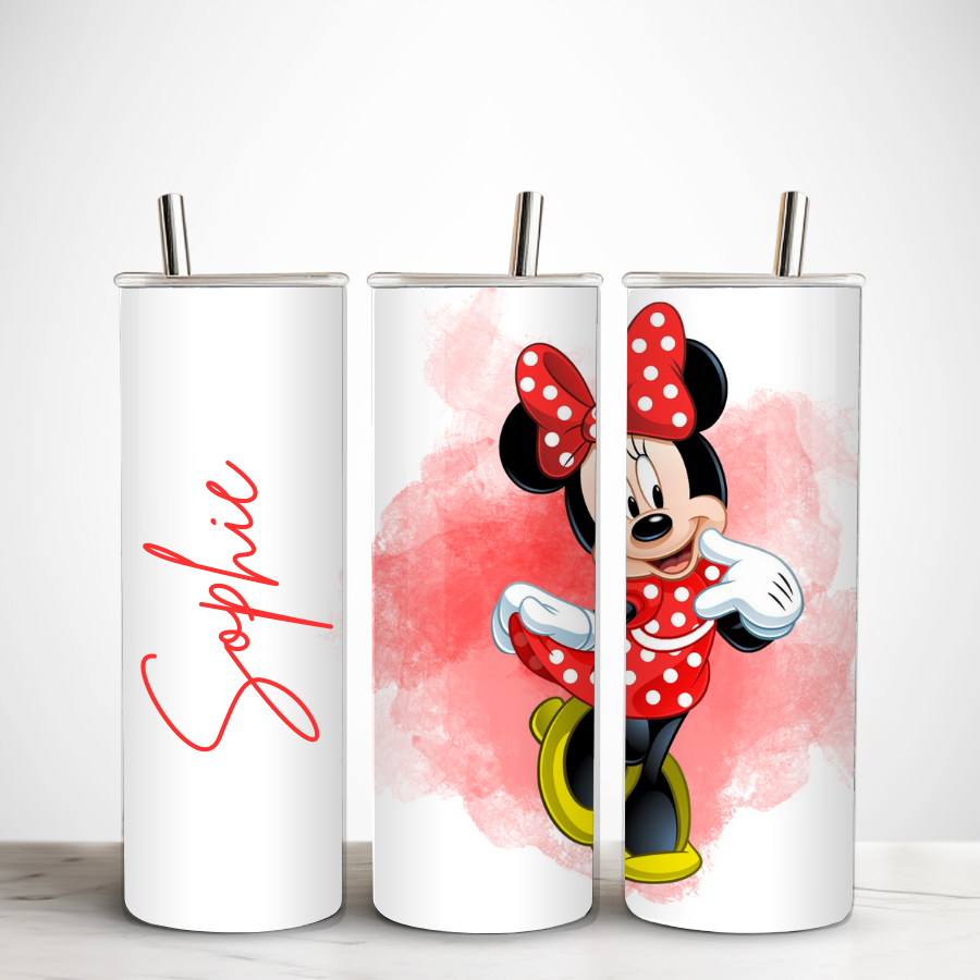 Tumbler-personnalise-minnie-Gourde-personnalisable-minnie-Gobelet-paille-minnie