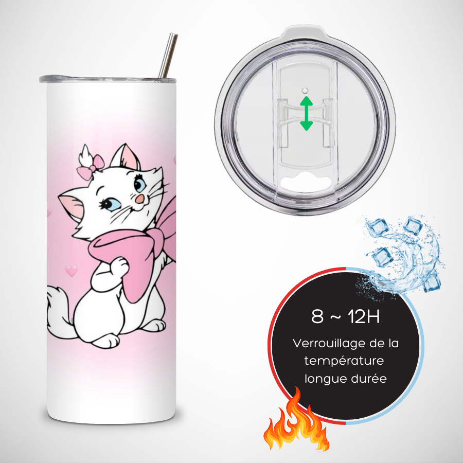 Gourde-personnalisee-marie-aristochat-Tumbler-disney-marie-Gobelet-personnalisable-marie-chat