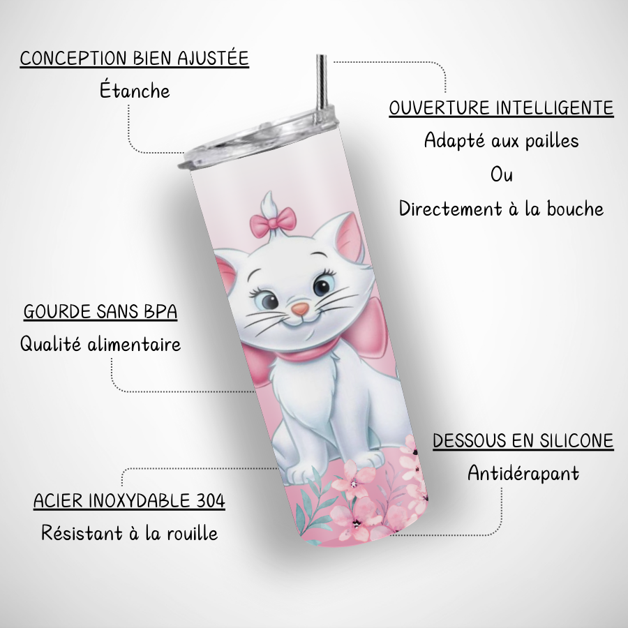 Tumbler-personnalise-marie-Gobelet-personnalisable-marie-aristochat-Gourde-isotherme-a-personnaliser-disney