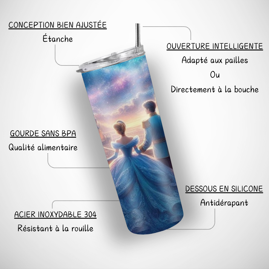 Tumbler-personnalise-cendrillon-Gourde-a-personnaliser-princesse-cendrillon-Gobelet-personnalisable-cendrillon