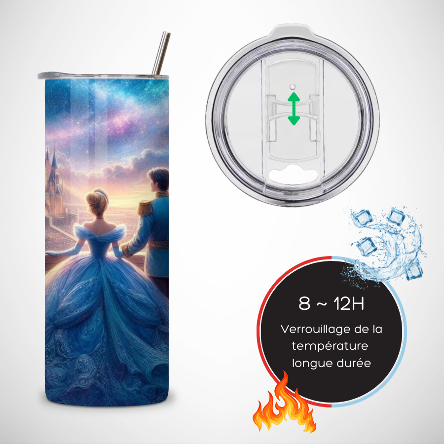Tumbler-personnalise-cendrillon-Gourde-a-personnaliser-princesse-cendrillon-Gobelet-personnalisable-cendrillon