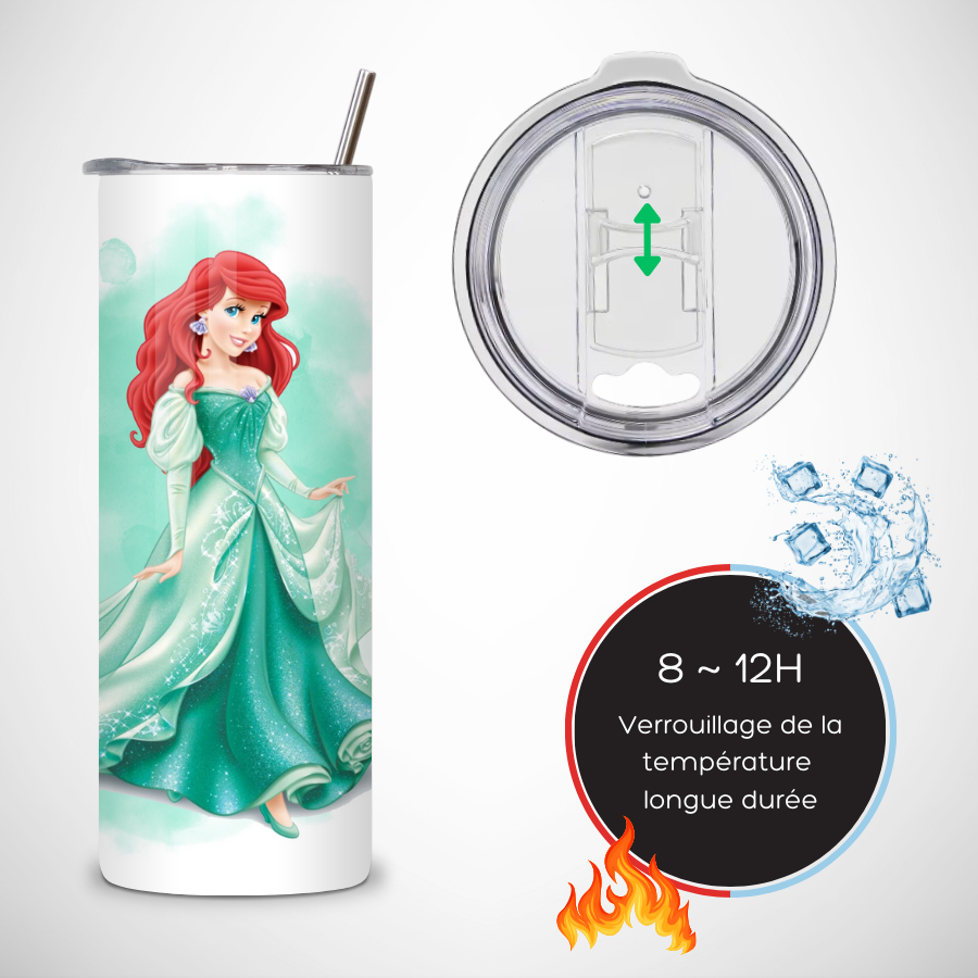 Gobelet-avec-paille-personnalisable-la-petite-sirene-Gourde-a-personnaliser-la-petite-sirene-Tumbler-personnalise-ariel-la-petite-sirene