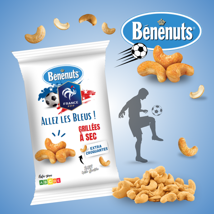 Biscuits-aperitifs-personnalises-football-france-Confiseries-a-personnaliser-foot-france-Noix-de-cajou-benenuts-personnalisable-foot-france