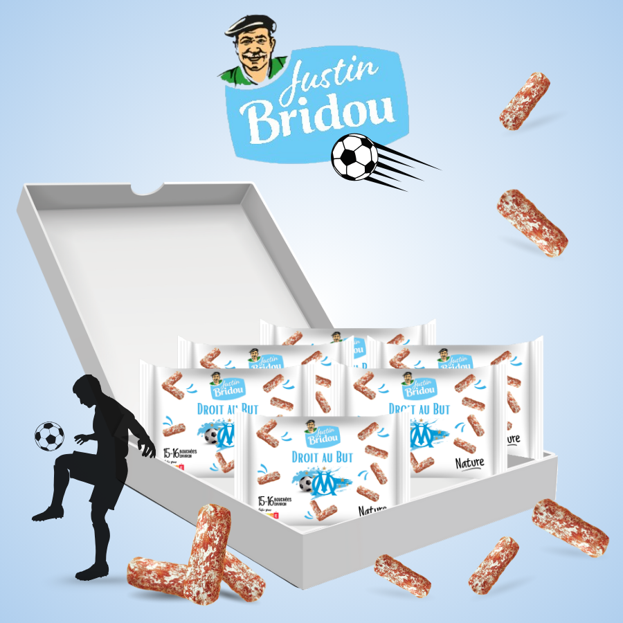 Gateaux-aperitif-personnalisable-football-Saucissons-justin-bridou-personnalises-foot-Confiseries-a-personnaliser-football