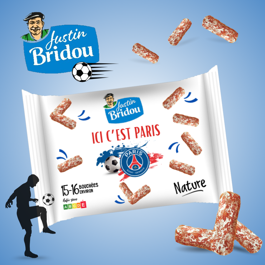 Gateaux-aperitif-personnalisable-football-paris-st-germain-Saucissons-justin-bridou-personnalises-foot-paris-Confiseries-a-personnaliser-football-psg
