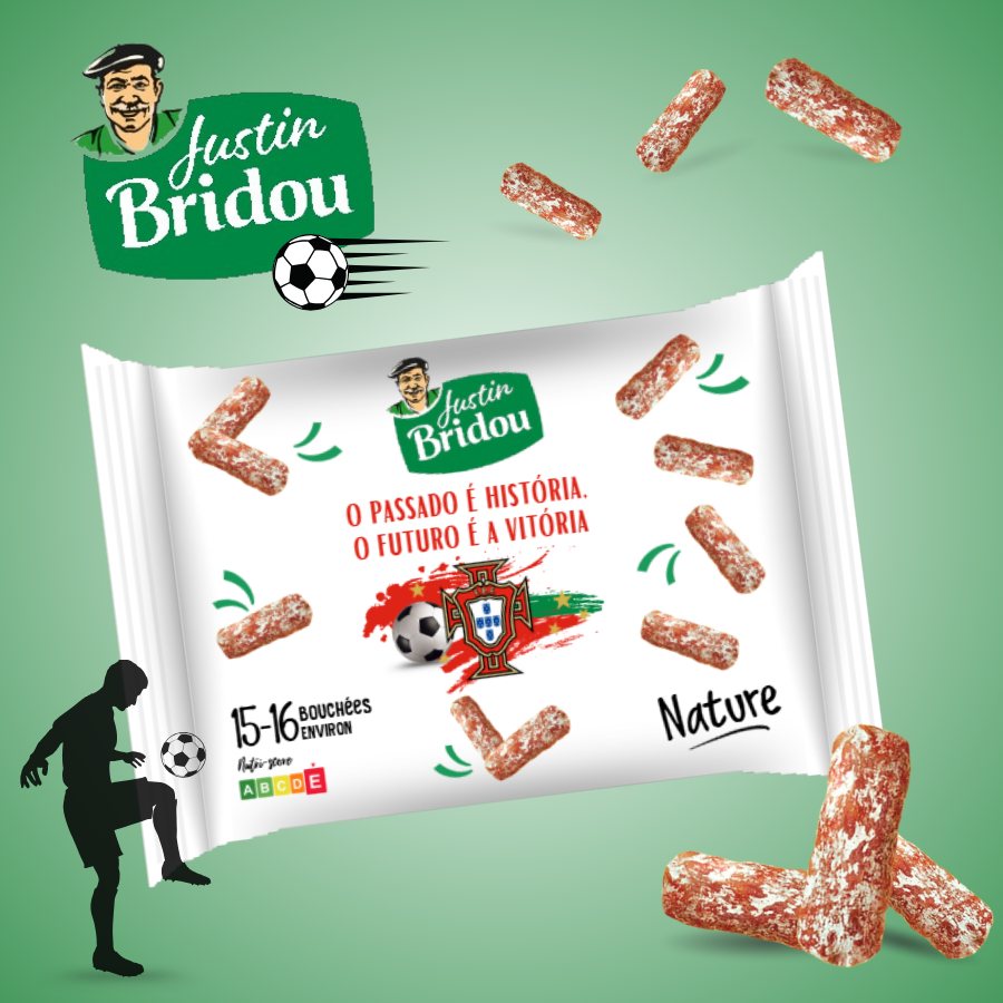 Gateaux-aperitif-personnalisable-football-portugal-Saucissons-justin-bridou-personnalises-foot-portugal-Confiseries-a-personnaliser-football-portugal