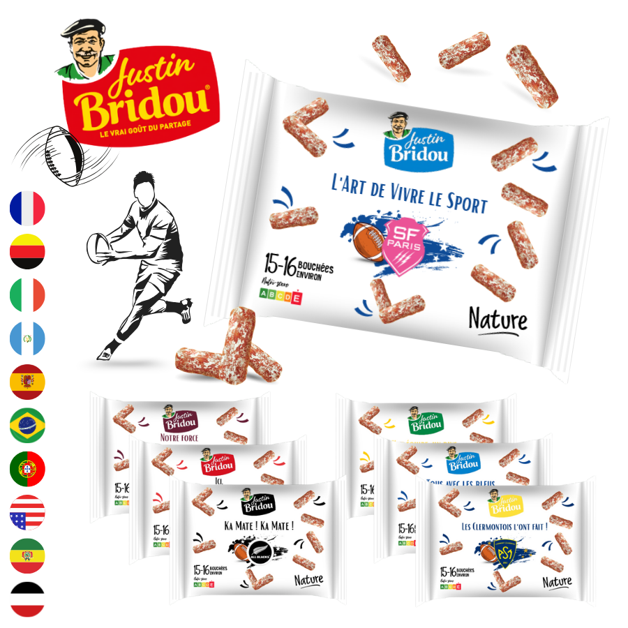 Gateaux-aperitif-personnalisable-rugby-Saucissons-justin-bridou-personnalises-rugby-Confiseries-a-personnaliser-rugby