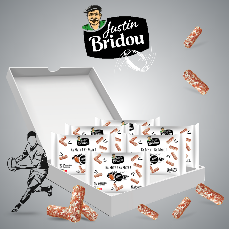 Gateaux-aperitif-personnalisable-rugby-Saucissons-justin-bridou-personnalises-rugby-Confiseries-a-personnaliser-rugby