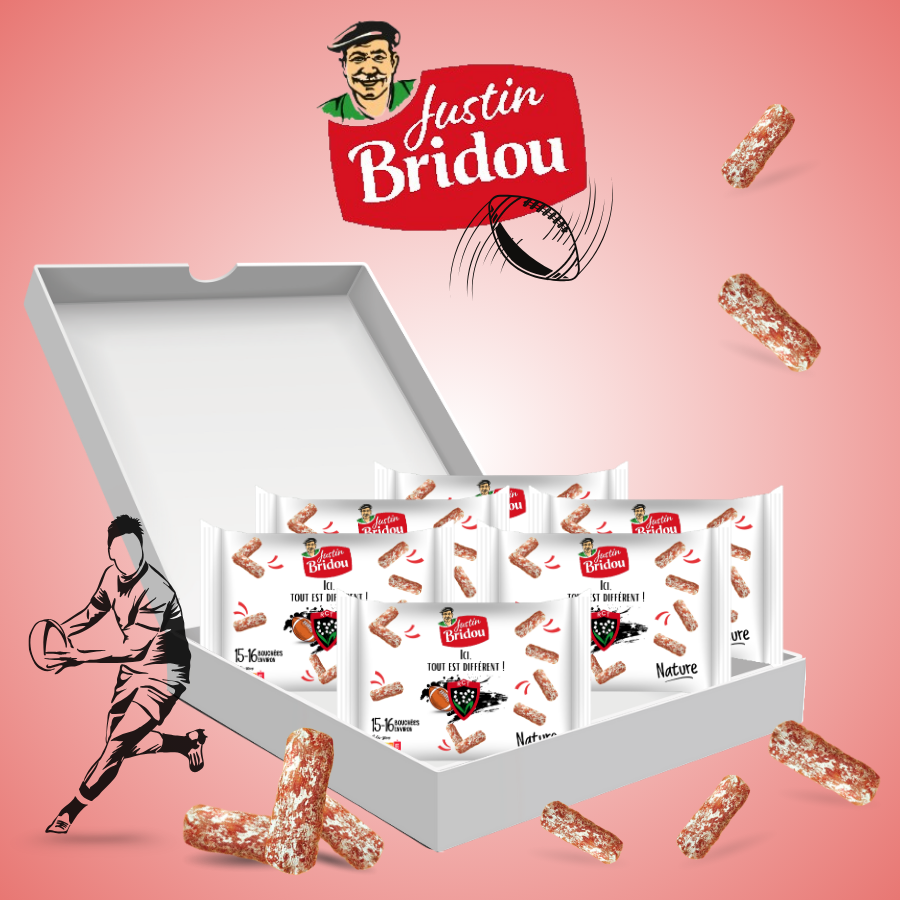 Gateaux-aperitif-personnalisable-rugby-Saucissons-justin-bridou-personnalises-rugby-Confiseries-a-personnaliser-rugby