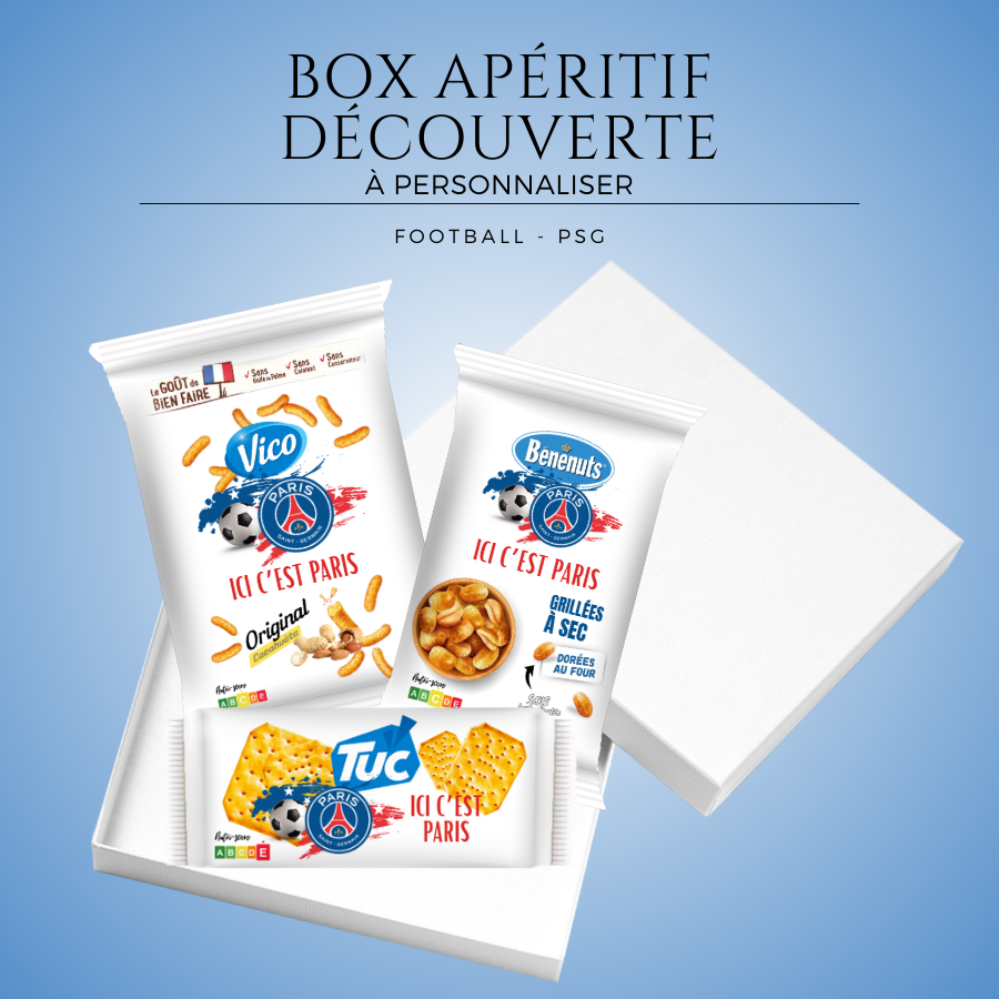 Box-aperitif-a-personnaliser-football-paris-saint-germain-Coffret-gateaux-sales-personnalisable-foot-paris-Coffret-cadeau-aperitif-personnalise-foot-ball-psg