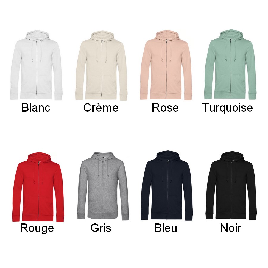 Sweat homme zip Couleurs