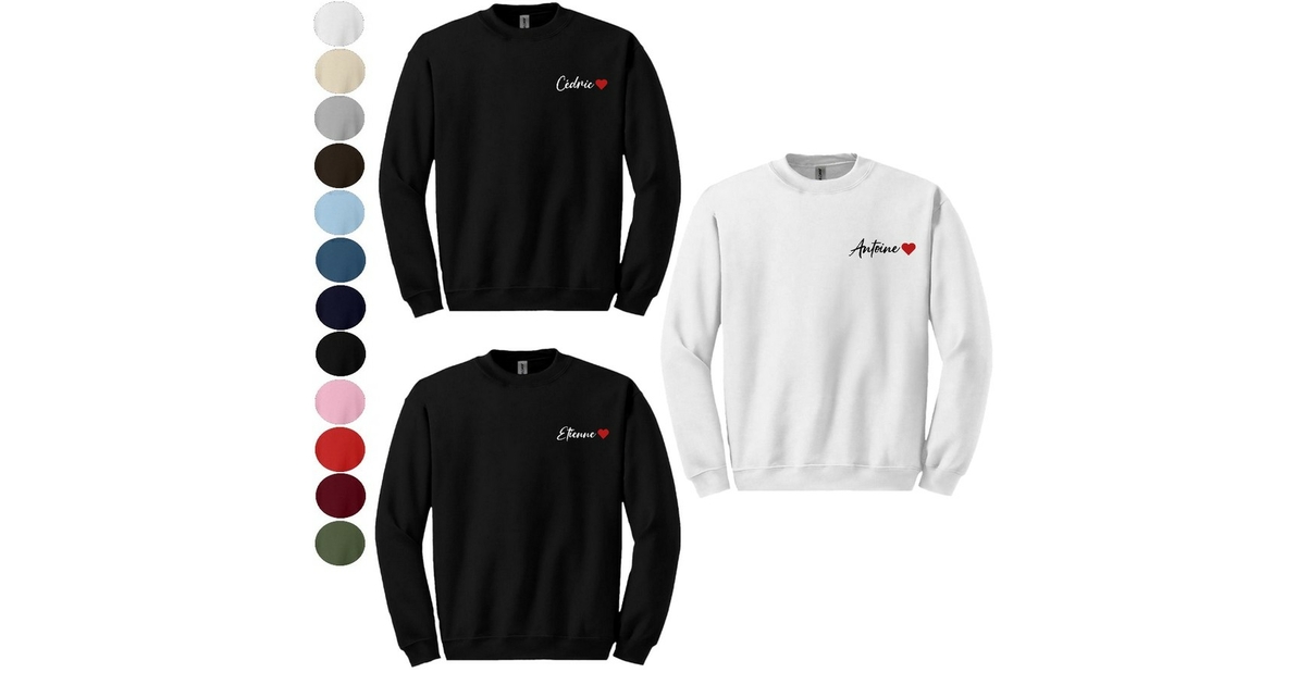 Sweat-shirt homme personnalisé Prénom Love