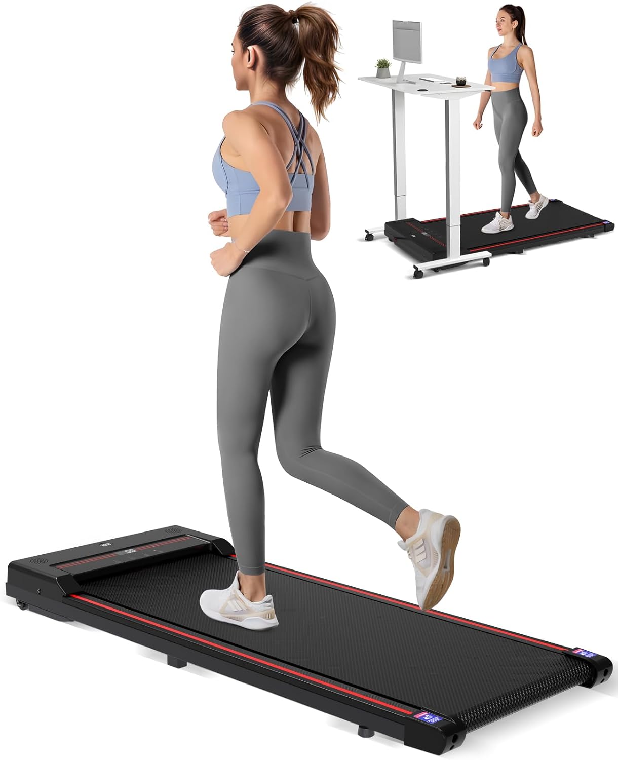 tapis de marche freepi avec femme en échauffement