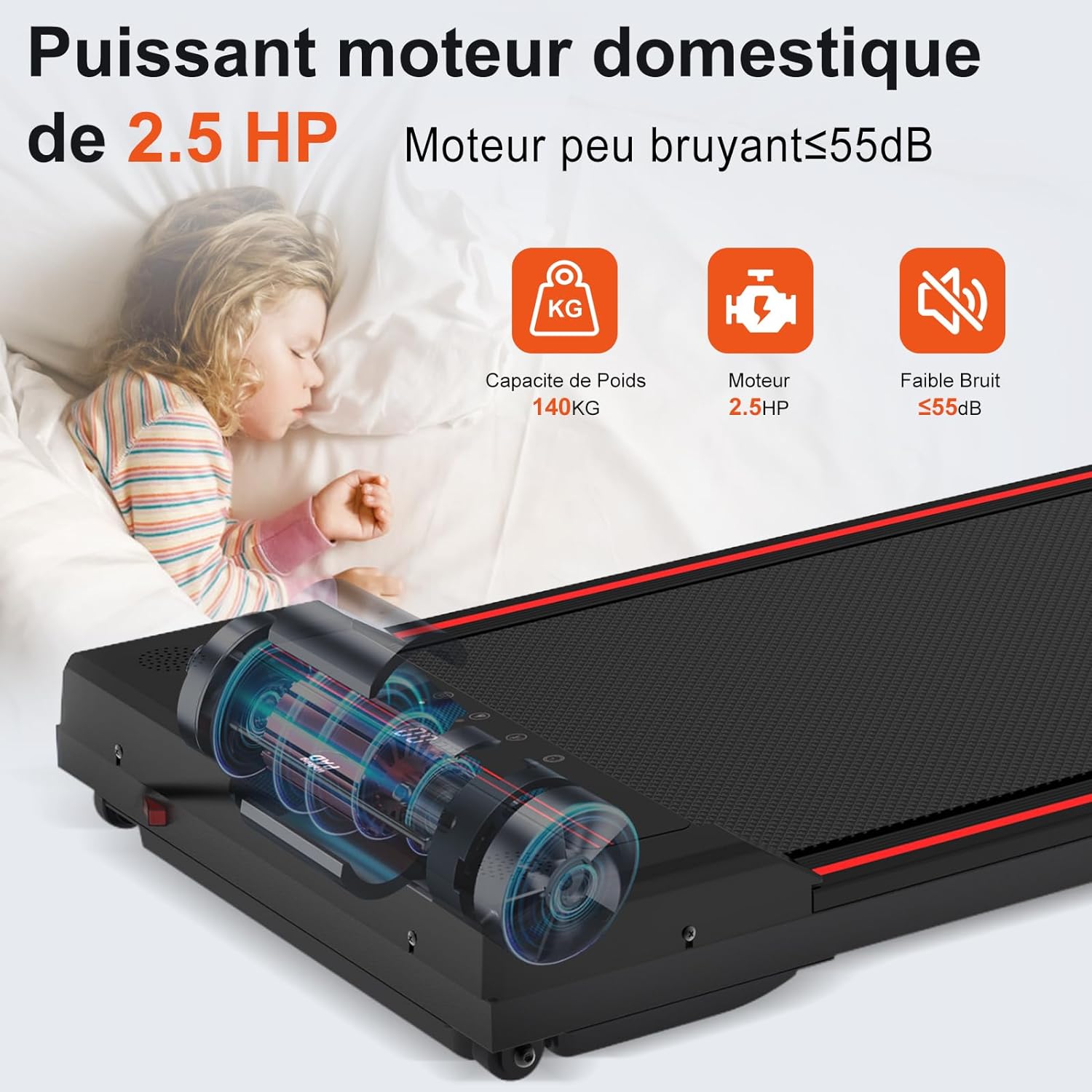 tapis de marche bureau avec un puissant moteur domestique