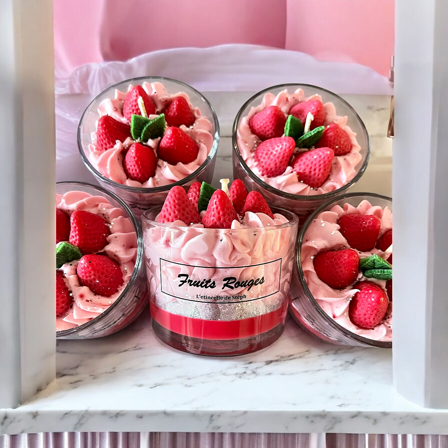 Bougie Parfumée en Verre Fruits Rouges HOME