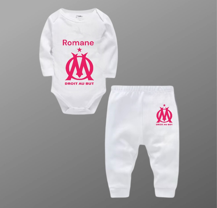Pyjama Ensemble Om Bebe Fille Mini Kit Grenouillère Bébé Olympique