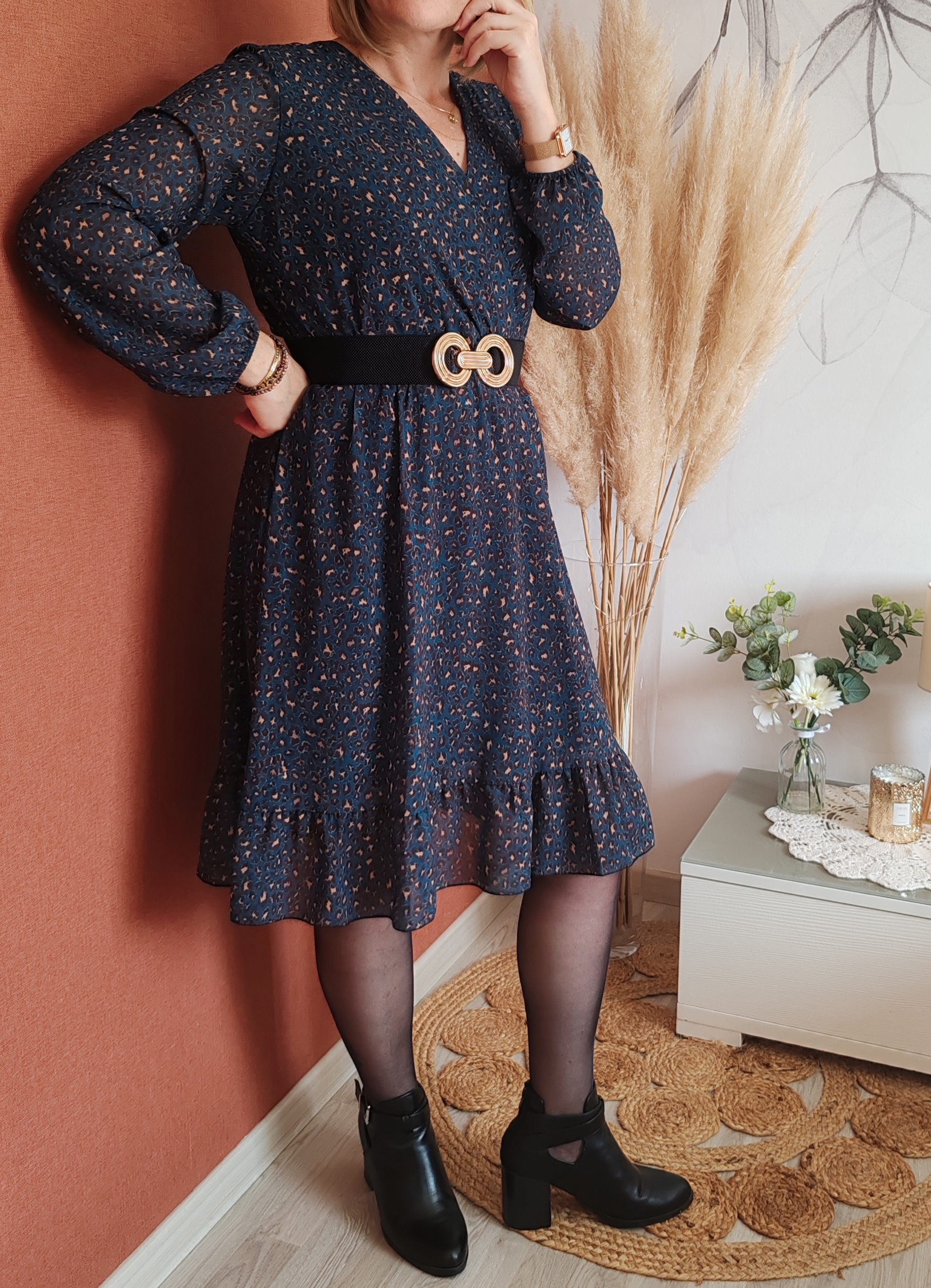 Robe LINA bleu canard