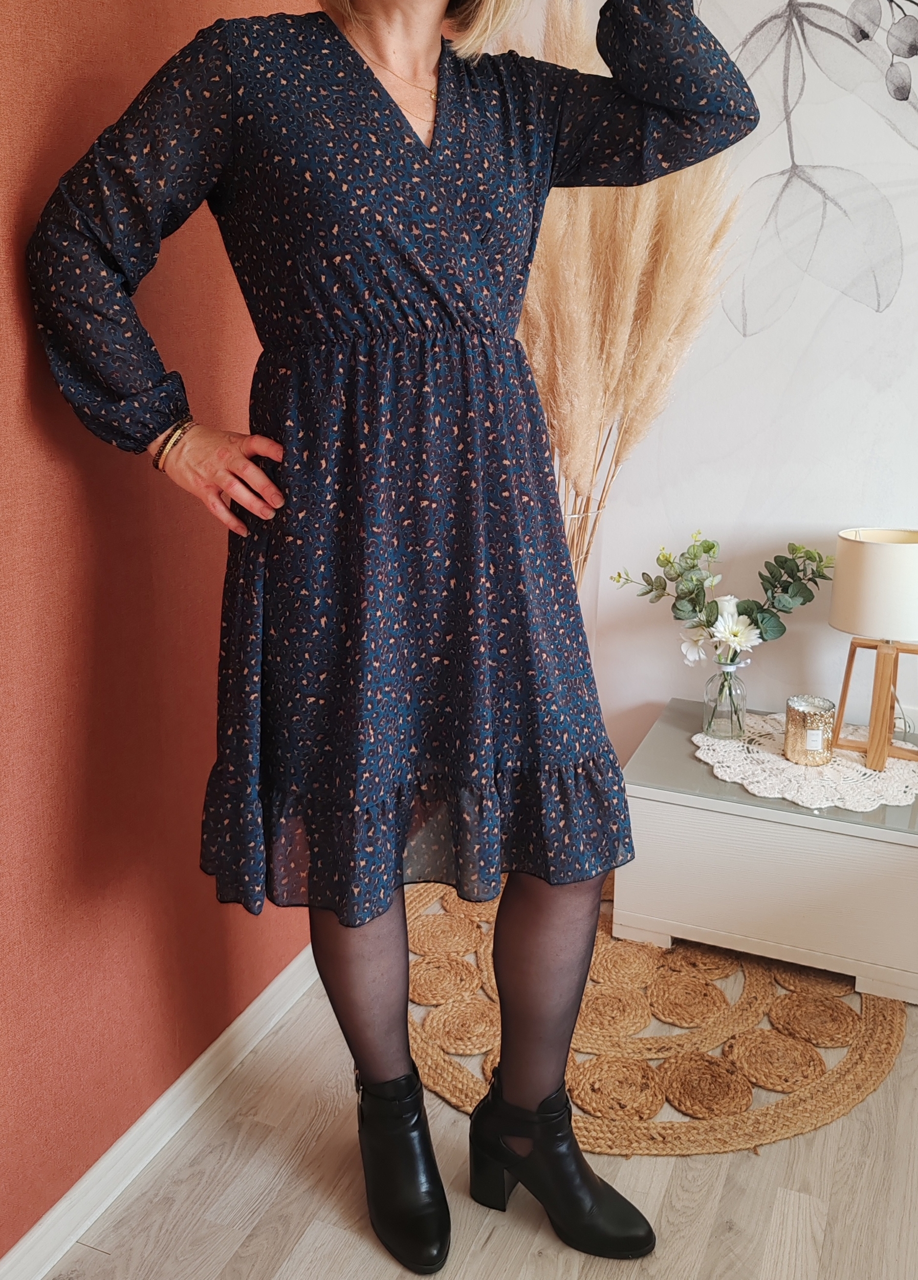 Robe LINA bleu canard