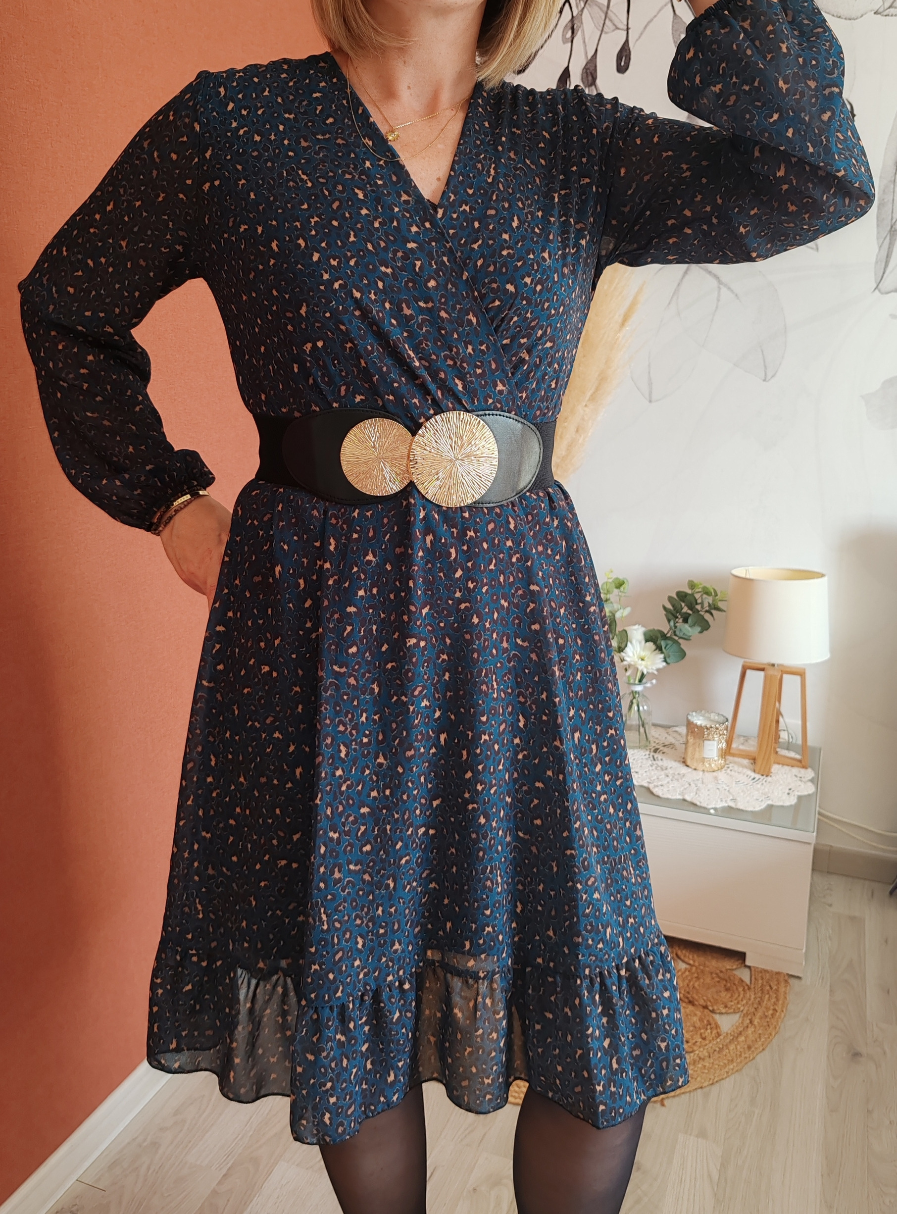 Robe LINA bleu canard