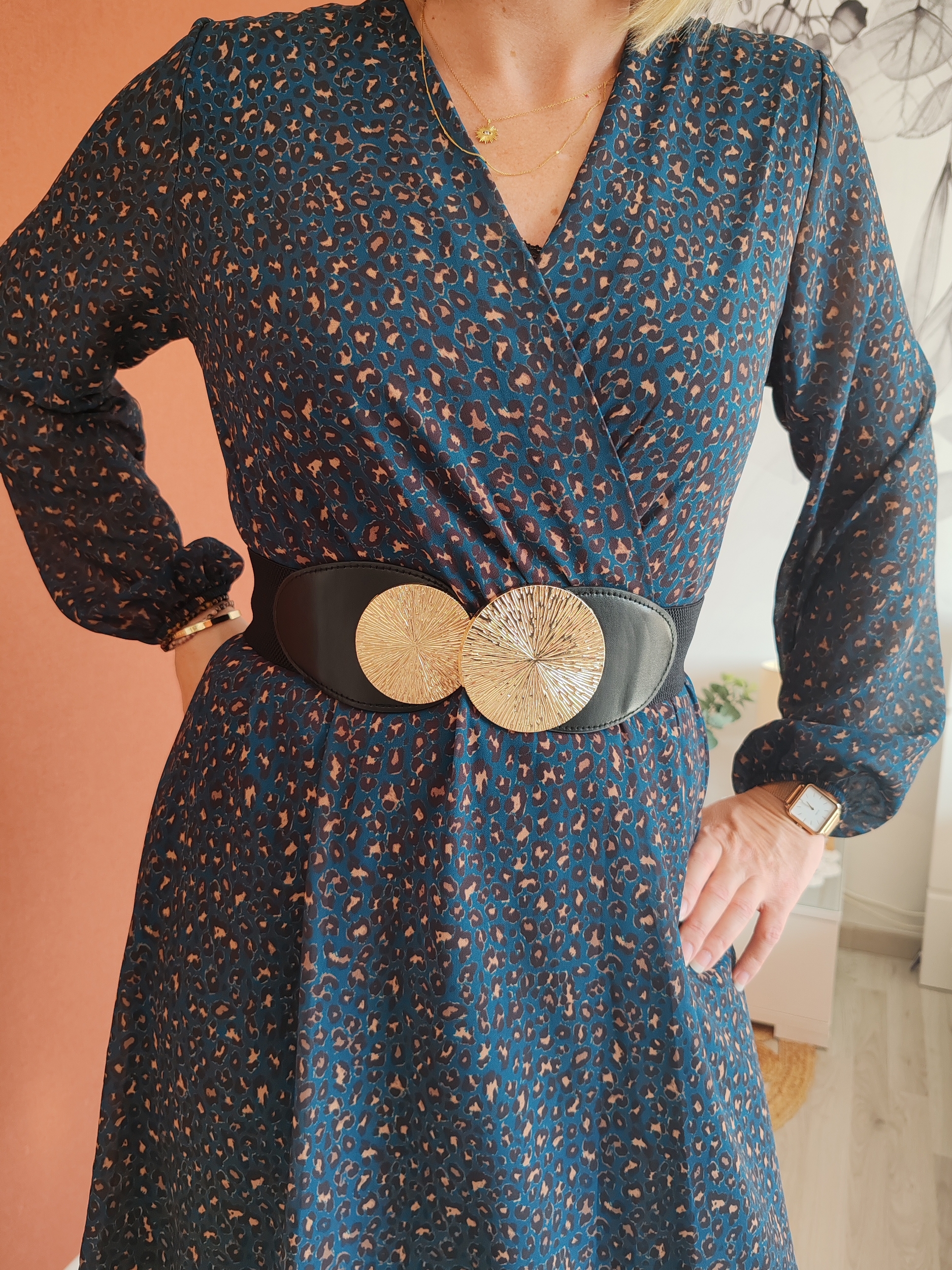 Robe LINA bleu canard