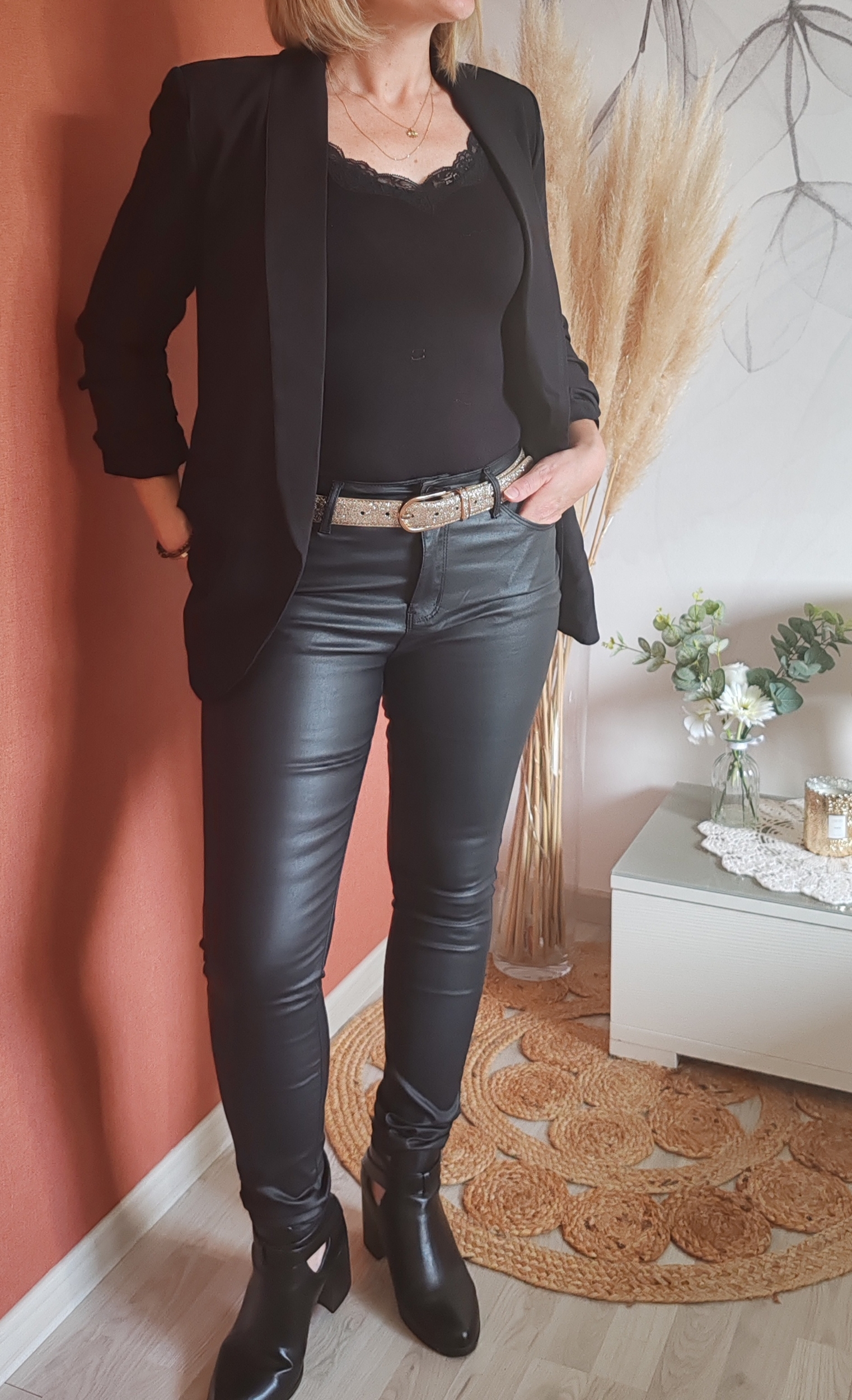 Pantalon skinny simili cuir