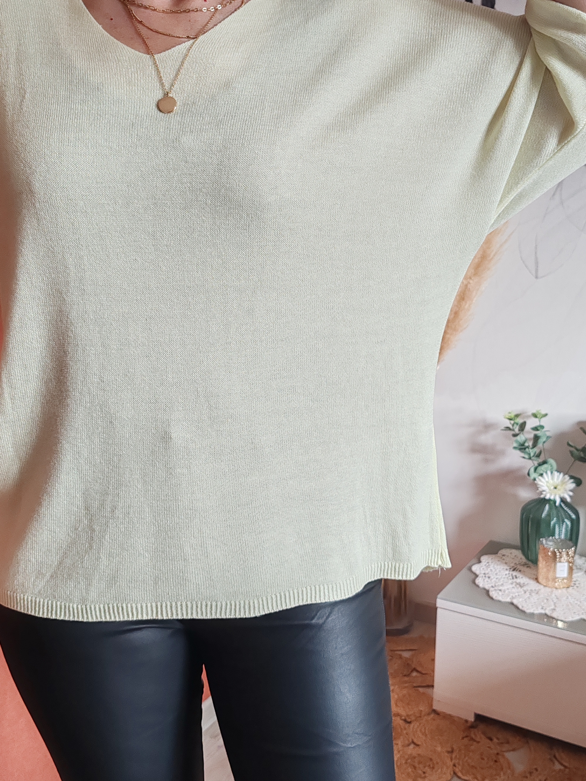 Pull jaune pastel