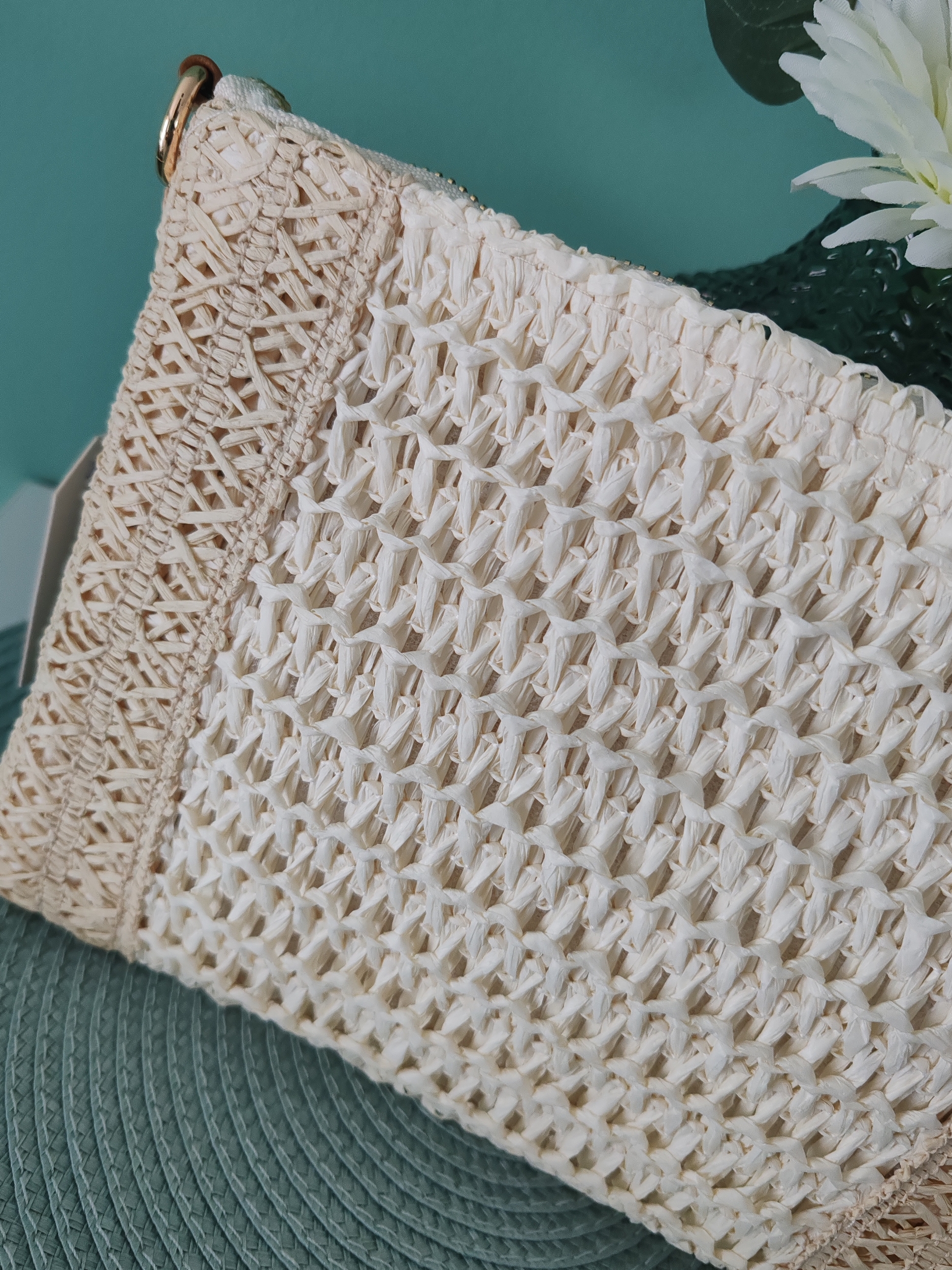 Sac bandoulière esprit bohème beige 100% paper