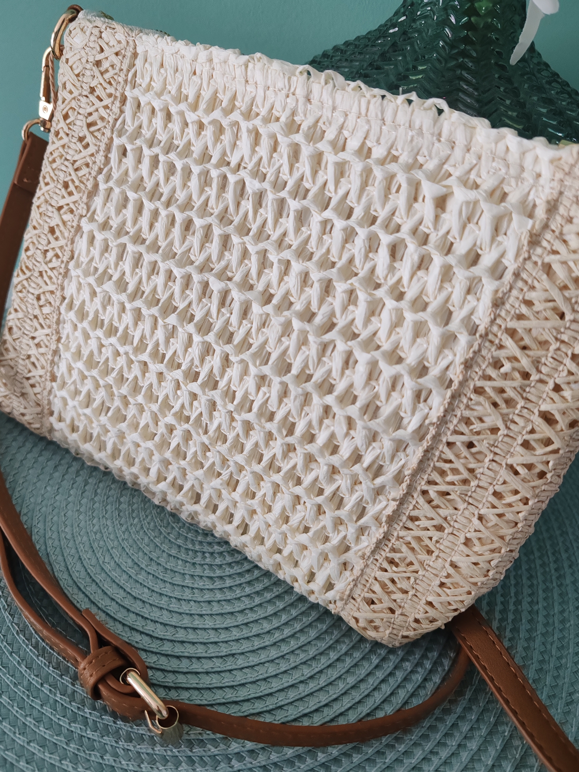 Sac bandoulière esprit bohème beige 100% paper